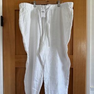 J. Jill Love Linen White Pull-On Pants Size XL Petite - NWT